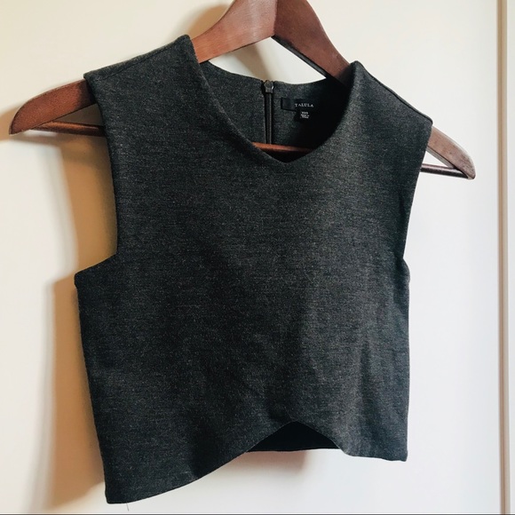 Aritzia Talula Dark Grey Crop Top - Picture 6 of 9